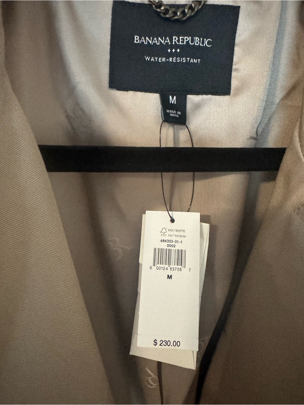 Banana Republic Timeless Trench Coat Tan New Sz M - Picture 4 of 7